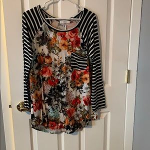 Floral and striped top